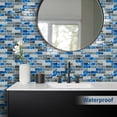 thumbnail image 3 of DEWOO Blue Peel and Stick Tile Backsplash, 3D Adhesive Peel and Stick Tile Backsplash for Kitchen, Bathroom, Wall Tile, 10-Sheet (12"x 12"), 3 of 9