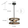 thumbnail image 3 of LNC Farmhouse 2-light Wooden Chandeiler,Mini LED Kitchen Island Light, 3 of 11