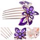 thumbnail image 5 of Peineta de flores para novia, tocado delicado, accesorio para vestido de novia, adorno para el pelo de fiesta para mujer (morado), 5 of 7