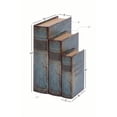 thumbnail image 2 of Decmode - Set of Three - 8, 11, and 13 Inch Modern Distressed Blue Wood and Leather Bookbox, 2 of 3