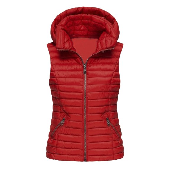 Durtebeua Puffer Vest Women's Vest Women's Quilted Vest Stand Collar Lightweight Zip Padded Gilet
