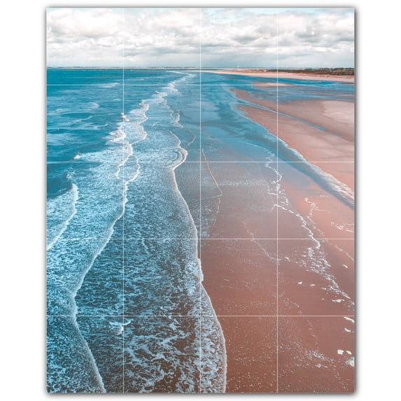 Picture-Tiles.com: Beach Ceramic Tile Wall Mural WAL500066-45S. 17"W x 21.25"H using (20) 4.25" x 4.25" Ceramic Tiles-Satin Finish