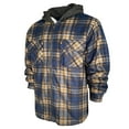 thumbnail image 2 of Men's Plaid Flannel Hoodie Heavy Full Zip Up Long Sleeve Warm Hooded Jacket, Green/Black/Grey, S, 2 of 5