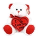thumbnail image 1 of Oso de peluche suave KINREX - Feliz día de la madre Oso para mamá - Te amo Mamá Oso - Blanco con mensaje rojo y almohada con forma de corazón - 30 cm. KINREX KIN-00669, 1 of 1