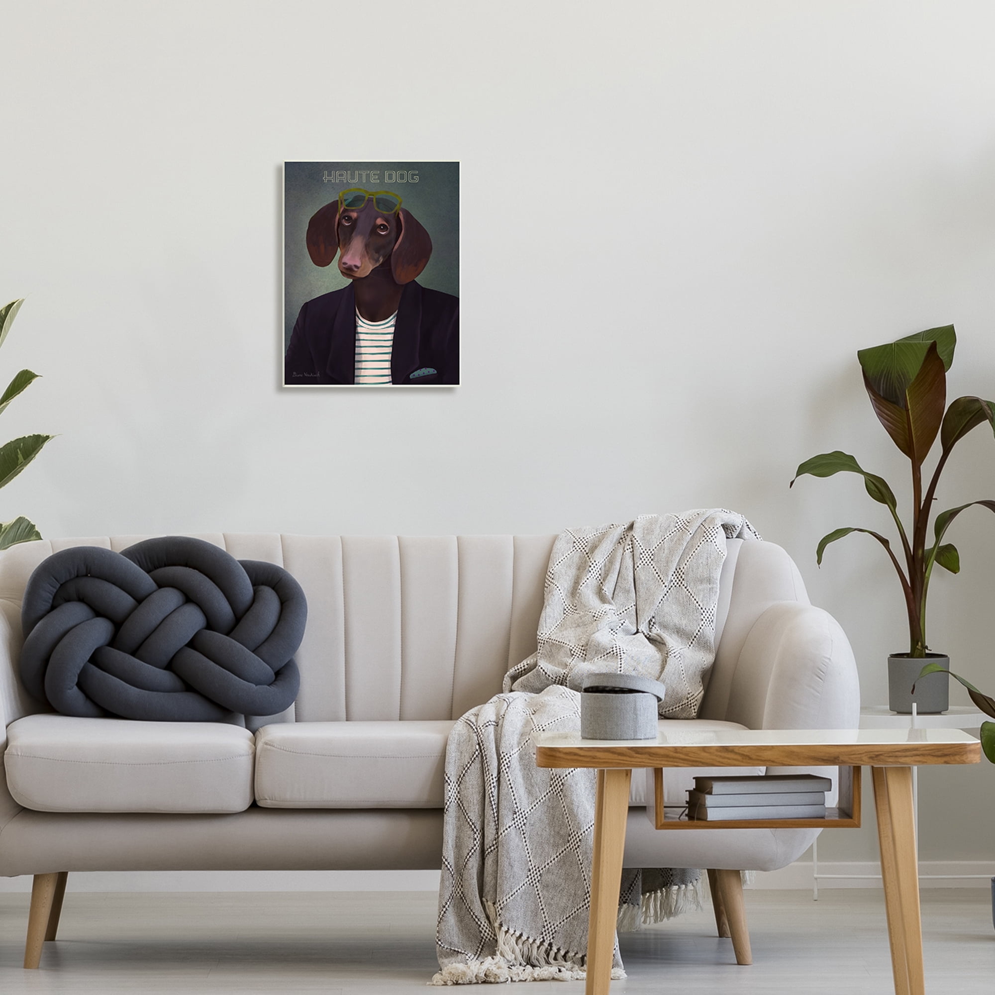 Stupell Industries Haute Dog Quirky Wearing Clothes Blazer Sunglasses Graphic Art Unframed Art Print Wall Art, Design by Diane Neukirch