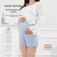 thumbnail image 2 of Pantalones de maternidad de seda de hielo, pantalones cortos ligeros de pierna ancha para mujeres embarazadas, prendas de vestir exteriores, pantalones holgados de seguridad antiexposición de verano, 2 of 4