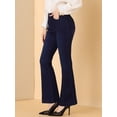 thumbnail image 4 of Pantalones Vaqueros De Mezclilla Vintage Acampanados Para Mujer Pantalones Largos Elásticos De Cintura Alta Pantalones Vaqueros Con Botones De Campana Azul negro L, 4 of 6