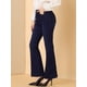 thumbnail image 4 of Pantalones Vaqueros De Mezclilla Vintage Acampanados Para Mujer Pantalones Largos Elásticos De Cintura Alta Pantalones Vaqueros Con Botones De Campana Azul negro XL, 4 of 6