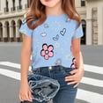 thumbnail image 7 of Summer Savings Holiday Deals 2025! QTOCIO Toddler Girl Clothes, Summer Girls Shirts, Children's Printed Casual Round Neck Short Sleeved Shirt Mid Size Children's Casual T-shirt, Blue, 14 Years, 7 of 7