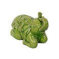 thumbnail image 2 of Urban Trends Ceramic Kneeling Trumpeting Elephant Gloss Figurine, 2 of 2