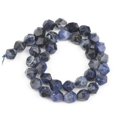 thumbnail image 1 of Granjero Gordo Cuentas de piedra natural texturizadas de color azul profundo cortadas en 2 piezas, accesorio de cuentas para pulsera DIY hecho a mano de 6 mm, 1 of 3