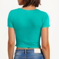 thumbnail image 4 of pstuiky Womens Tops Casual Oversized Crew Neck Short Sleeve Ladies Tops Comfort Loose Fit Solid Color Athletic Shirts Blouses for Women, 4 of 7