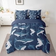 thumbnail image 2 of Feelyou Cartoon Shark Bedding Comforter Set 7pcs, Cute Ocean Sealife Queen Bedding Sets, 2 of 8