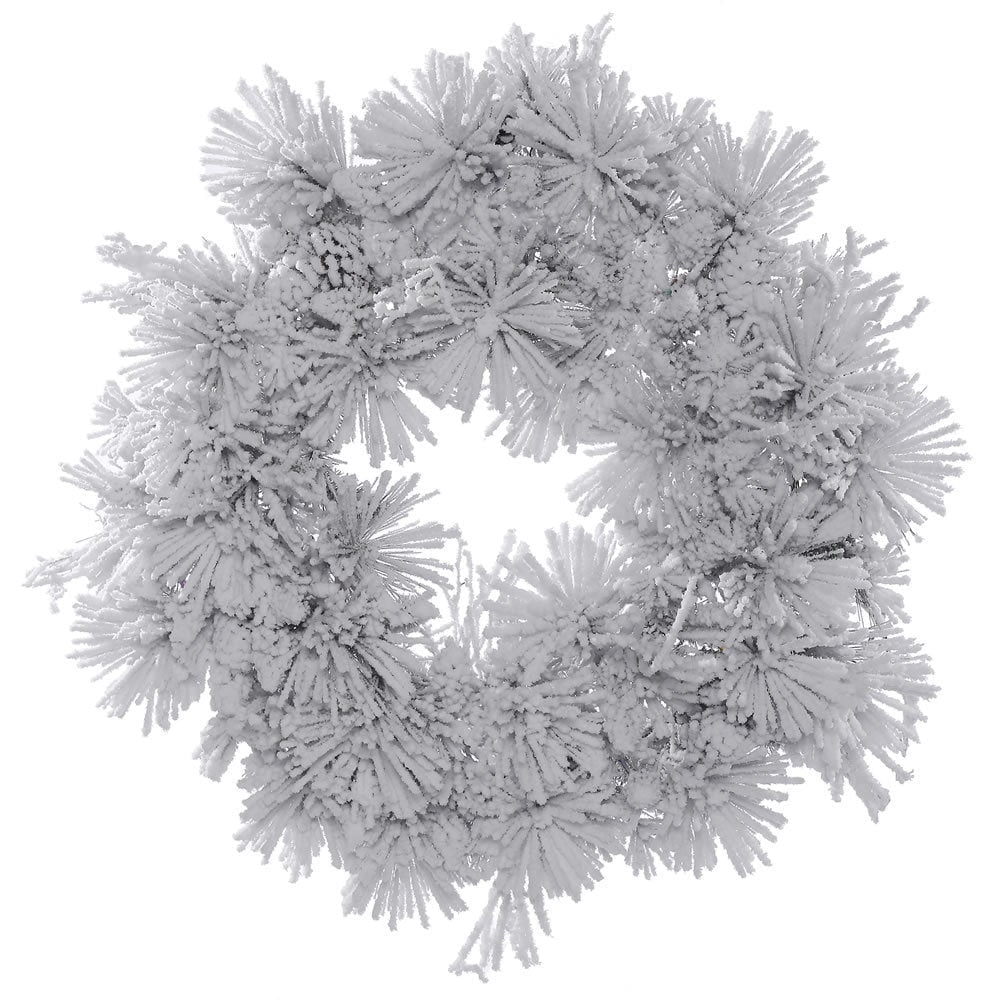 Vickerman 30" Flocked Alberta Artificial Christmas Wreath, Unlit
