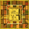 thumbnail image 1 of Ahgly Company Indoor Square Southwestern Yellow Country Area Rugs, 8' Square, 1 of 4