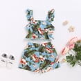 thumbnail image 5 of Newborn Baby Girl Kids Clothes Ruffle Floral Crop Top Shorts Pants 2pcs Set Outfits1-6Y, 5 of 5