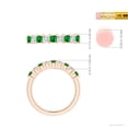 thumbnail image 6 of ANGARA Natural Square Emerald and Princess Diamond Semi Eternity Wedding Ring in 14K Rose Gold for Women (Size-2.6mm) | May Birthstone, Anniversary, Jewelry Gift for Women | Natural Emerald Ring, 6 of 10