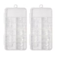 thumbnail image 1 of Miangastore Press On False Nails Clear Drop Shape French Style 2 Boxes 16x7.8In, 1 of 8