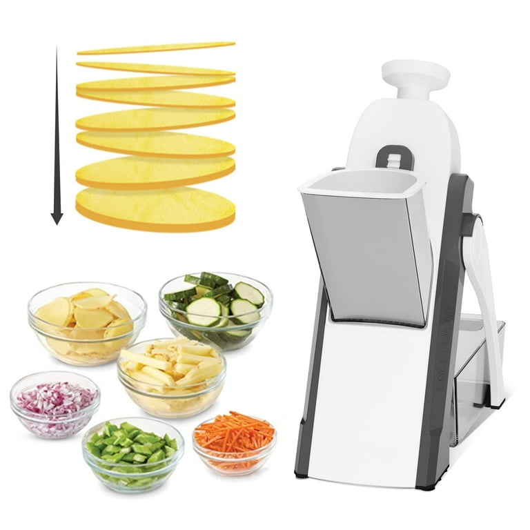 Upgrade Safe Mandoline Slicer for Kitchen, SupMaKin Bigger Entrance  Vegetable Food Slice Potato Slicer Chopper, Adjustable Thickness Multi  Mandolin
