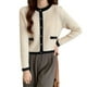 thumbnail image 5 of Nueva chaqueta de suéter de color de contraste retro de otoño para mujer, cárdigan de punto de cuello redondo corto de estilo simple con contraste de color, 5 of 5
