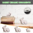 thumbnail image 4 of Conejitos de cerámica blanca para decoración del hogar, estantería de sobremesa, decoración de Pascua, adorno de micropaisaje de conejito para jardín y patio trasero, artesanías, 4 of 5