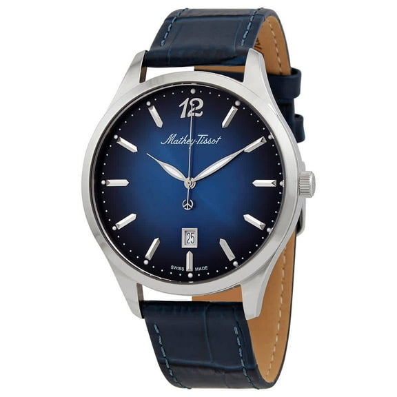 Mathey-Tissot Urban Blue Dial Blue Leather Men's Watch H411ABU
