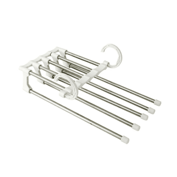 Gancho Organizador Multiple Mima2 para Pantalones Hasta 5 Prendas Color Blanco