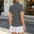 thumbnail image 4 of Womens Golf Shirt Summer 1/4 Zip Up Polo Shirts Short Sleeve Moisture Wicking Gym Workout Tops M, 4 of 6