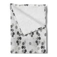thumbnail image 2 of Grey Soft Flannel Fleece Blanket, Artisan Circle Shaped Leaf Foliage Branches with Sketchy Lines Strips on Background, Cozy Plush for Indoor and Outdoor Use, 50" x 60", Charcoal Grey, by Ambesonne, 2 of 5