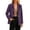 #466-Purple, variant on Warop Faux Suede Blazer for Women Open Front Lapel Long Sleeve Jacket Casual Office Wear Fall Suits with Pockets
