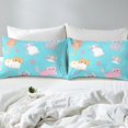 thumbnail image 4 of Erosebridal Cute Cat Duvet Cover Kawaii Animal Twin Bedding Set ,Cartoon Cats Comforter Cover Set Colorful Sleeping Cat Quilt Cover With Zip Up 1 Pillow Case Turquoise (No Comforter), 4 of 6