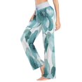 thumbnail image 4 of Women's Long Sleep Pants Home Pants Sleep Pants Wide-Leg Pants Design Elastic Fabric Casual Pants XS Cartoon Turquoise Flowers Seamless, 4 of 7