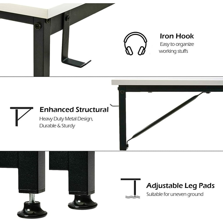 DLisiting Small Computer Desk for Bedroom White Modern Writing Table for Small Spaces Kids Teens Student Study Work PC Desk 31 inch