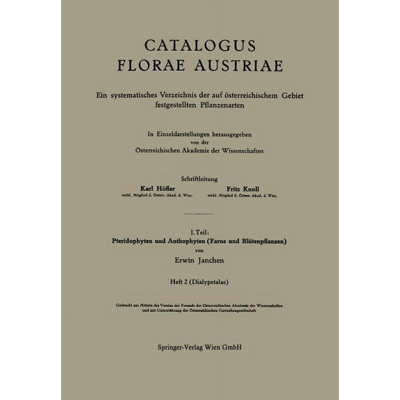 I. Teil: Pteridophyten Und Anthophyten (Farne Und BlÃ¼tenpflanzen), (Paperback)