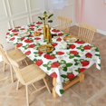 thumbnail image 3 of Red Strawberry Plants Fruit Flower White Rectangle Tablecloth 60"x102",Waterproof Polyester Rectangle Table Cloth, Wipeable Spillproof Polyester Tablecloth for Dining, Camping, Indoor and Outdoor, 3 of 6