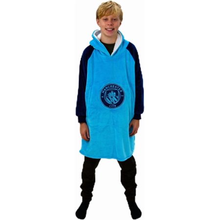 Manchester City FC Hugzee Oversized Wearable Hoodie Blanket (30 Inches)