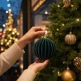 thumbnail image 2 of Large 6 Inch Christmas Ornaments Balls, Diamond Patterned Metallic Thread Christmas Balls, Christmas Tree Decorations for Holiday Parties, 2 of 9