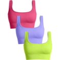 thumbnail image 1 of SURJDE Women's 3 Piece Medium Support Tank Top Ribbed Seamless Removable Cups Workout Exercise Sport Bra, 1 of 3