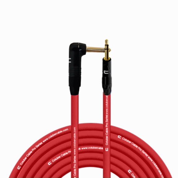 Coluber Cable - Right Angle 1/4" TS to 3.5 TRS Male - Pro Audio Connector