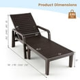 thumbnail image 3 of Costway 2 PCS Patio PP Chaise Lounge Chair Reclining Outdoor Adjustable Garden Coffee, 3 of 8