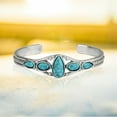 thumbnail image 4 of SIfdSeng Boho Vintage Turquoise Engraved Openwork Geometric Bracelet Open Adjustable Bracelet Silver Bracelets for Women Friendship Bracelets Bulk Initial Bracelets for Women Sterling Silver, 4 of 8