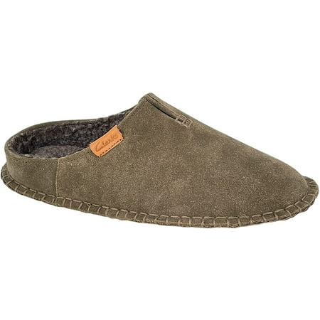 

Clarks Men s Open Back Suede Leather Slipper with Heavy Stitching (12 M US Sage)