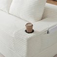 thumbnail image 4 of Leumius Futon Sofa Bed,Convertible Corduroy Boneless Couch with Cup Holders & Pocket,2-in-1 Foldable Sleeper Sofa for Living Room, Small Spaces, Bedroom, No Assembly,Beige, 4 of 16