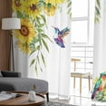 thumbnail image 4 of Spring Sunflowers Sheer Curtains 96 Inches Long 2 Panels Set, Window Sheer Curtains for Living Room/Bedroom, Birds Watercolor Botanical Garden Floral Light Filter Rod Pocket Curtain 52'' x 96'' x 2, 4 of 7