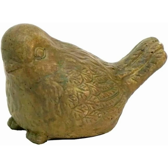 Solid Rock Stoneworks Bird Feathers Down Decor, 5" Tall, Brushed Moss