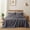 Dark Grey-Queen, variant on Pure Flax Linen Bedding Set - Stone Washed Fabric Deep Pocket Fitted Sheet Farmhouse Flat 2owcases ( Full)