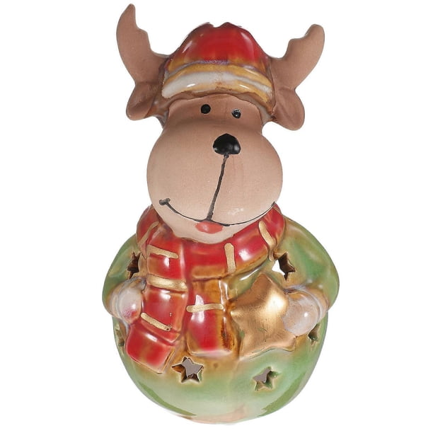 Table Decorations Elk Candlestick Luminous Home Table Decoration Christmas Red 1Pc