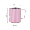 thumbnail image 5 of Jarra para espumar leche con boca puntiaguda de 600 ml, taza para espumar leche espesa de acero inoxidable para el hogar, color rosa, 5 of 5