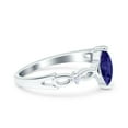 thumbnail image 2 of Infinity Twisted Marquise Ring Blue Sapphire CZ 925 Sterling Silver Size 9, 2 of 6