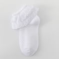 thumbnail image 2 of Whouriu Little Girls Lace Ruffle Socks Soft Polyester Mesh Breathable Summer Casual Dress Socks, 2 of 4